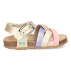 Becky Beach Sandalen Meisjes Goud Paars Roze Print