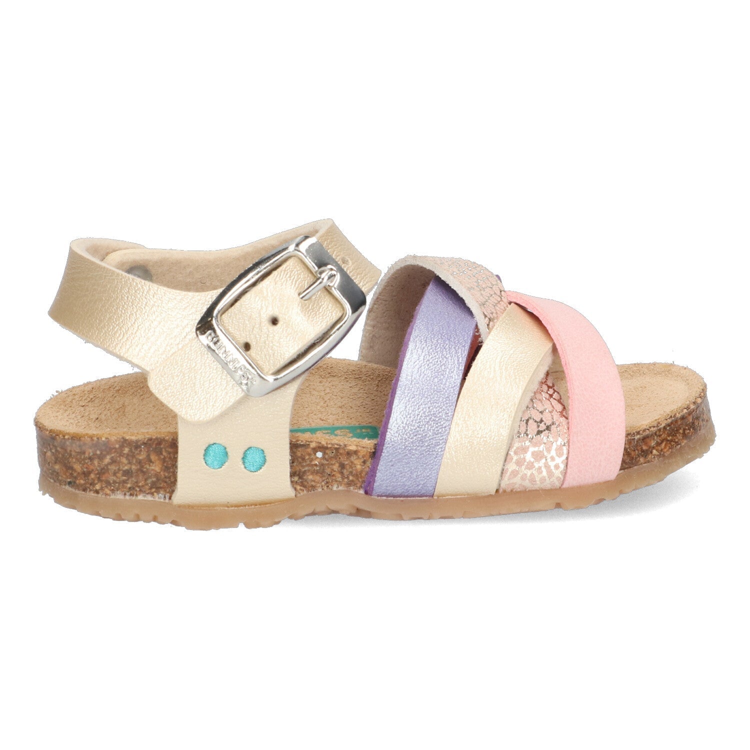 Becky Beach Sandalen Meisjes Goud Paars Roze Print