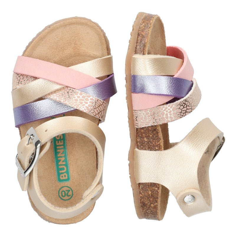 Becky Beach 224410-794 Sandalen Meisjes Goud Paars Roze Print