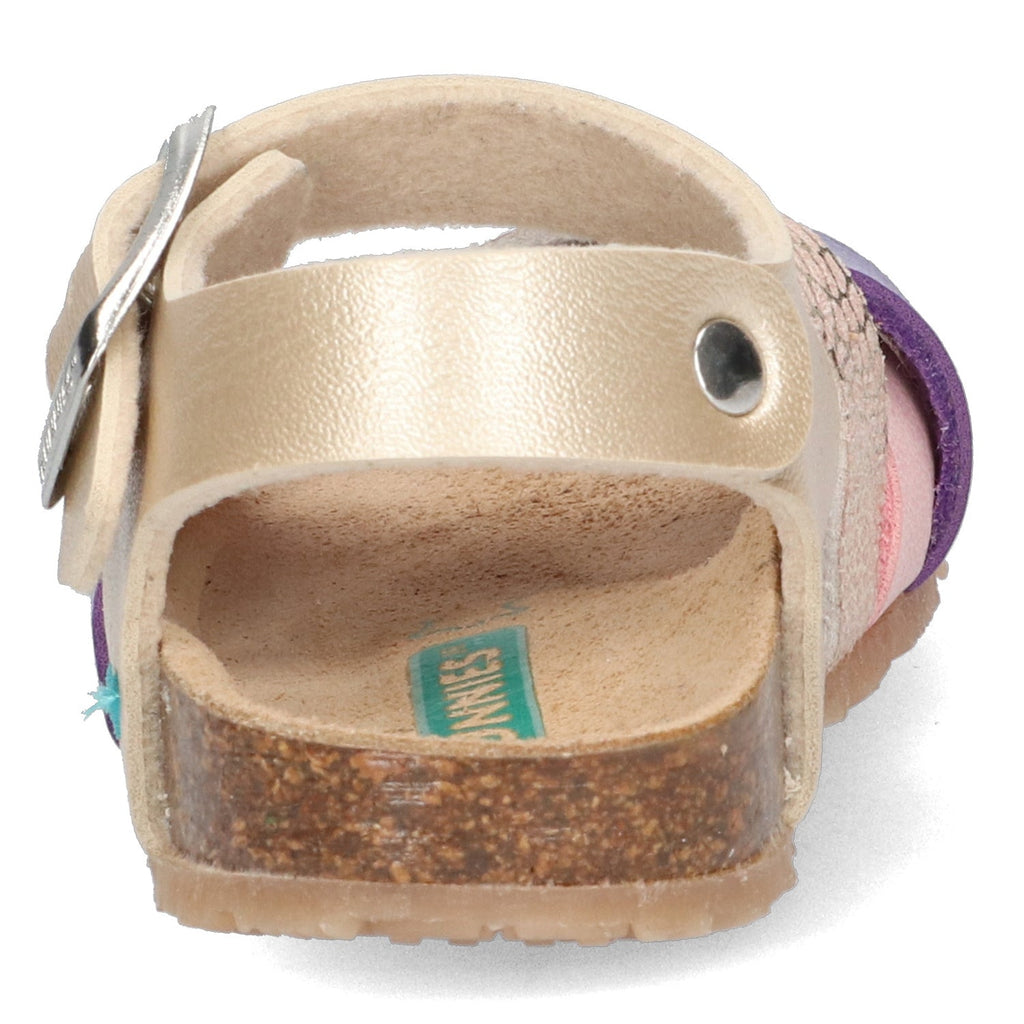 Becky Beach Sandalen Meisjes Goud Paars Roze Print