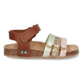 Babs Beach Sandalen Meisjes Cognac Groen Print