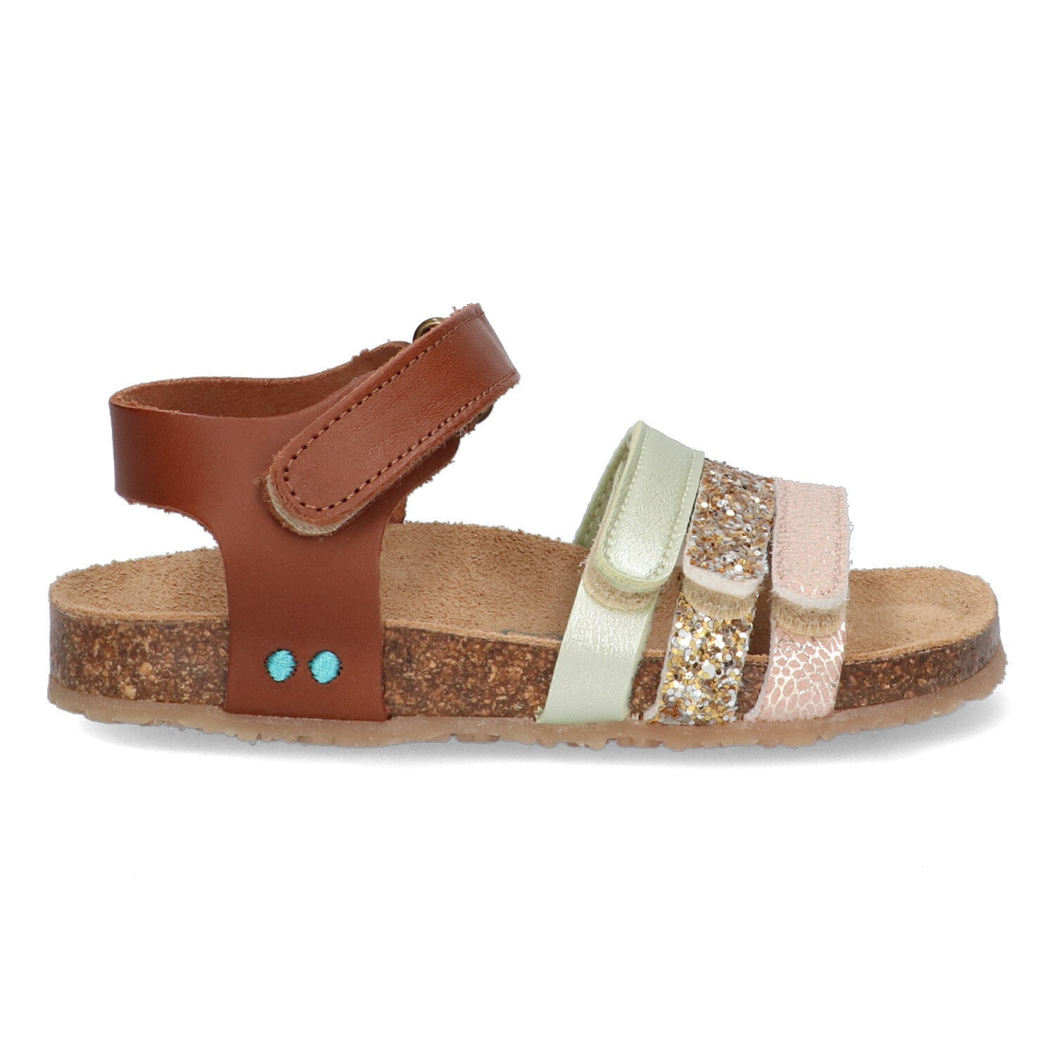 Babs Beach Sandalen Meisjes Cognac Groen Print