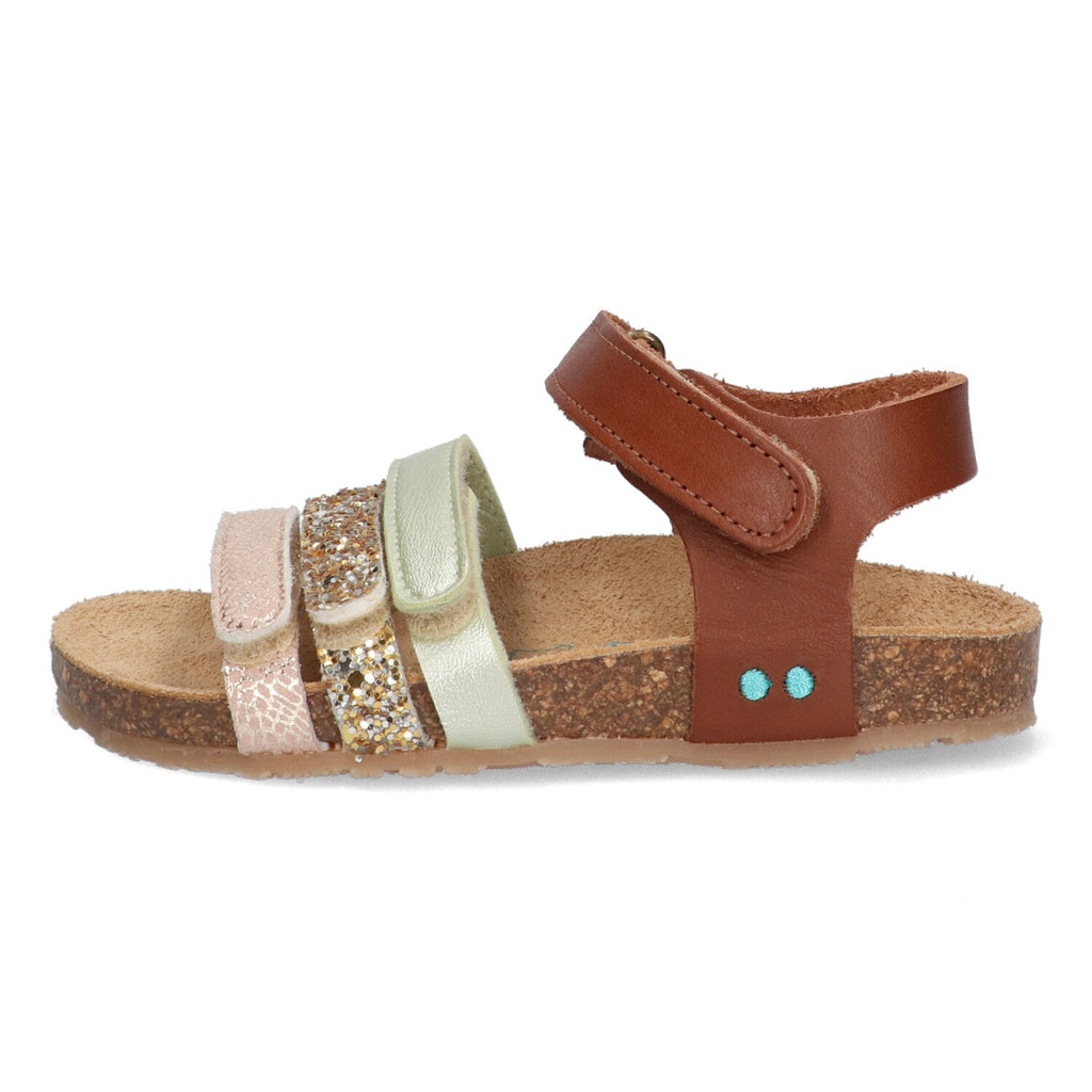 Babs Beach Sandalen Meisjes Cognac Groen Print