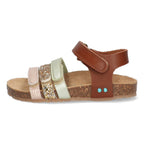 Babs Beach Sandalen Meisjes Cognac Groen Print