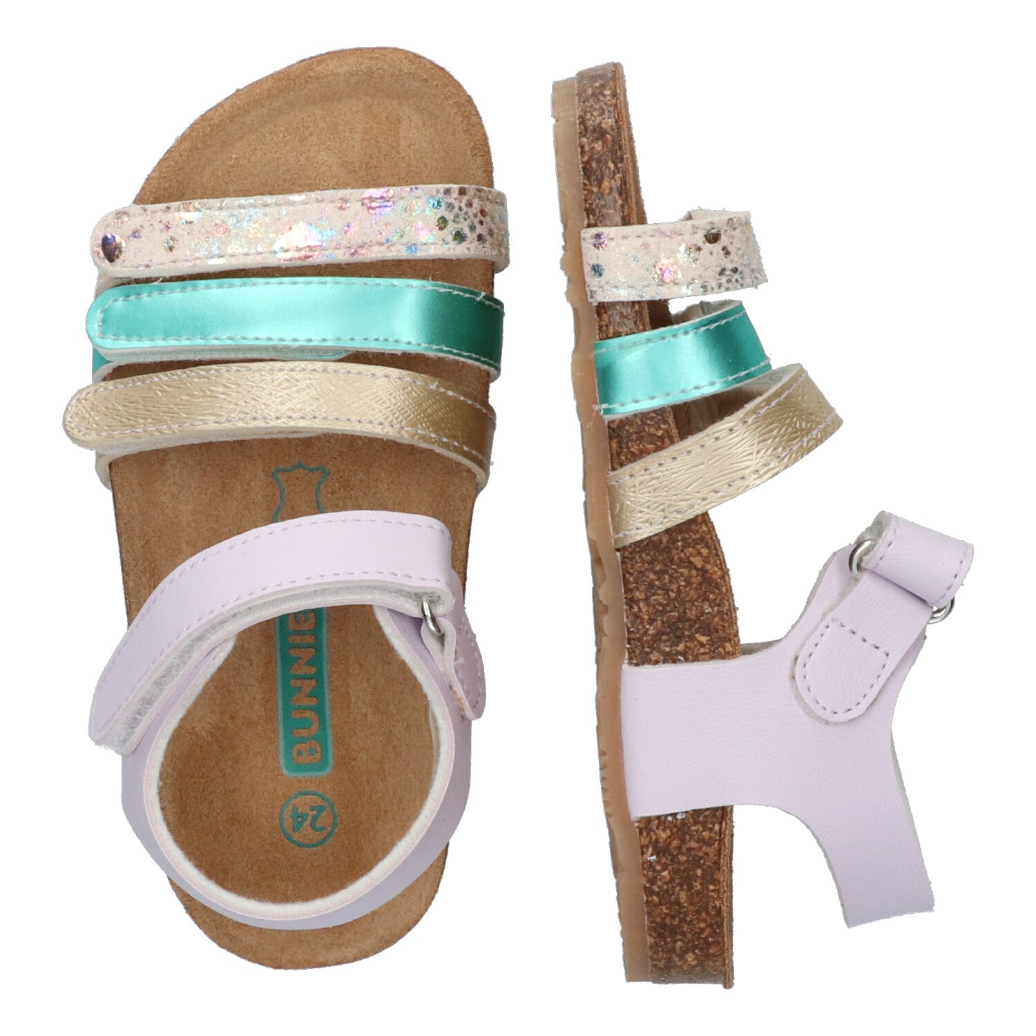 Babs Beach Sandalen Meisjes Paars Blauw Print