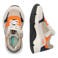 Fabian Force 224461-401 Lage Sneakers Jongens Grijs Oranje Donkerblauw