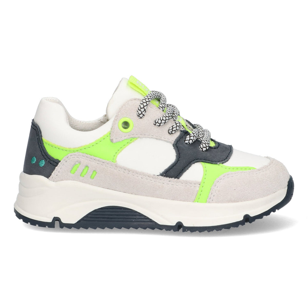Fabian Force Lage Sneakers Jongens Grijs Geel Wit