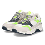 Fabian Force Lage Sneakers Jongens Grijs Geel Wit