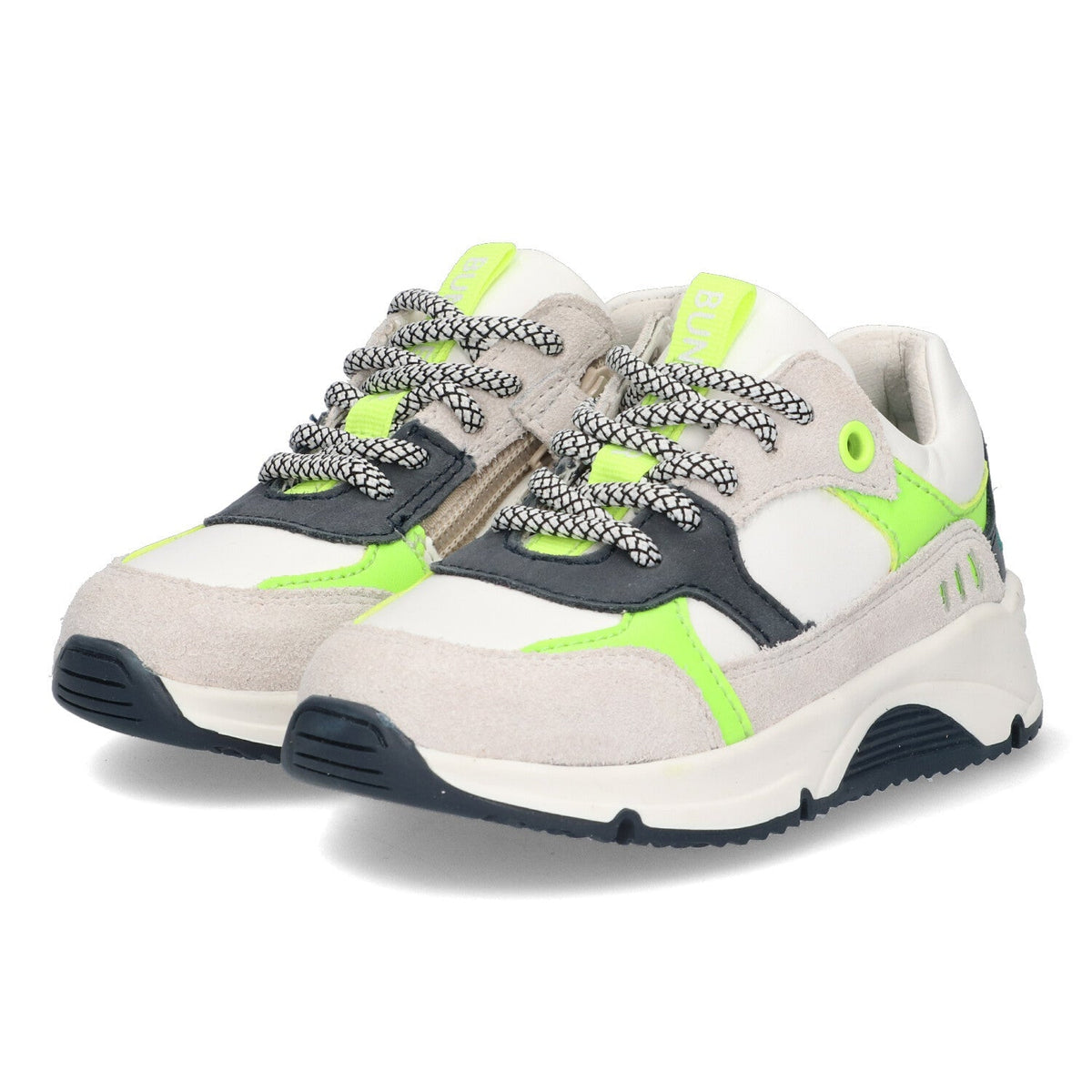 Fabian Force Lage Sneakers Jongens Grijs Geel Wit
