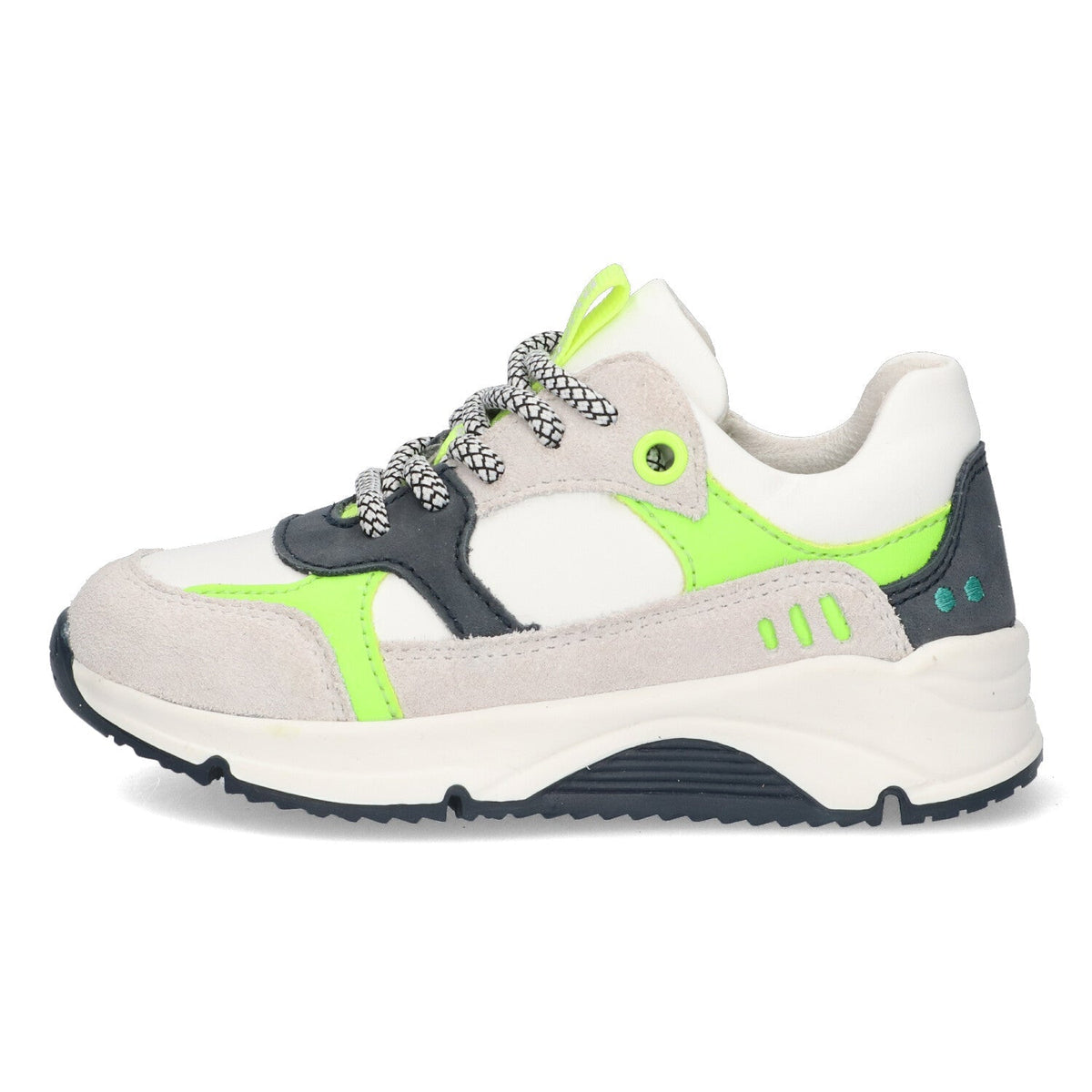 Fabian Force Lage Sneakers Jongens Grijs Geel Wit