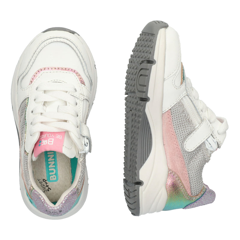 BunniesJR Fenna Force lage sneakers meisjes wit roze