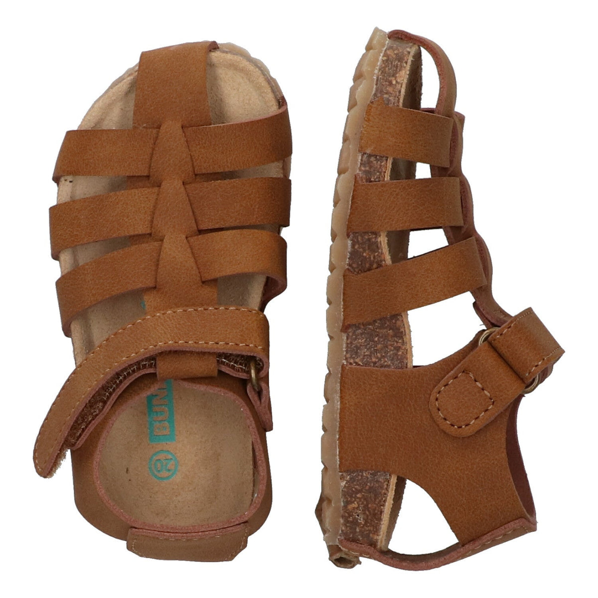 Bor Beach Platte Sandalen Jongens Cognac