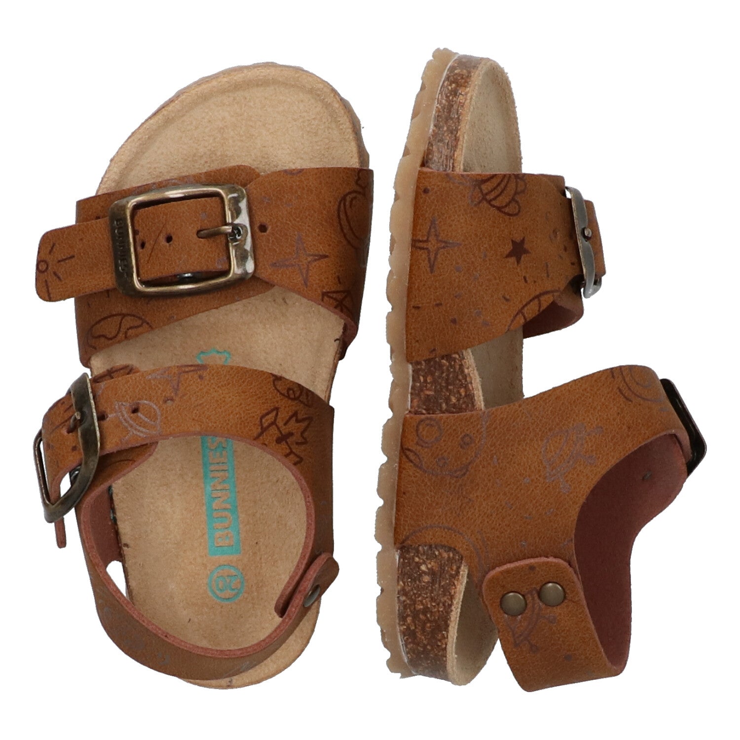 Bonny Beach Platte Sandalen Jongens Cognac