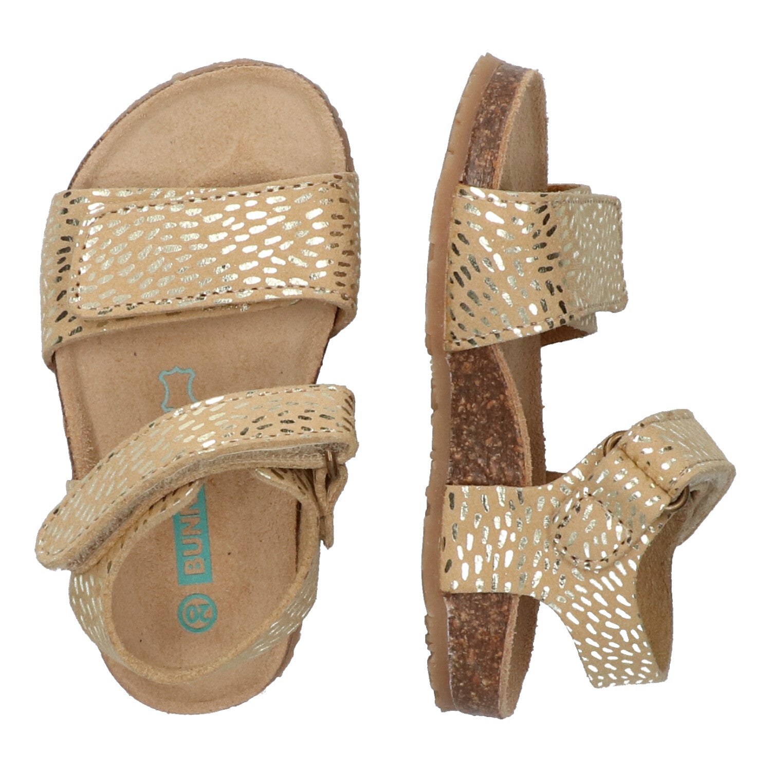 Bimi Beach Platte Sandalen Meisjes Goud