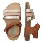 Babs Beach Platte Sandalen Meisjes Cognac