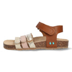 Babs Beach Platte Sandalen Meisjes Cognac