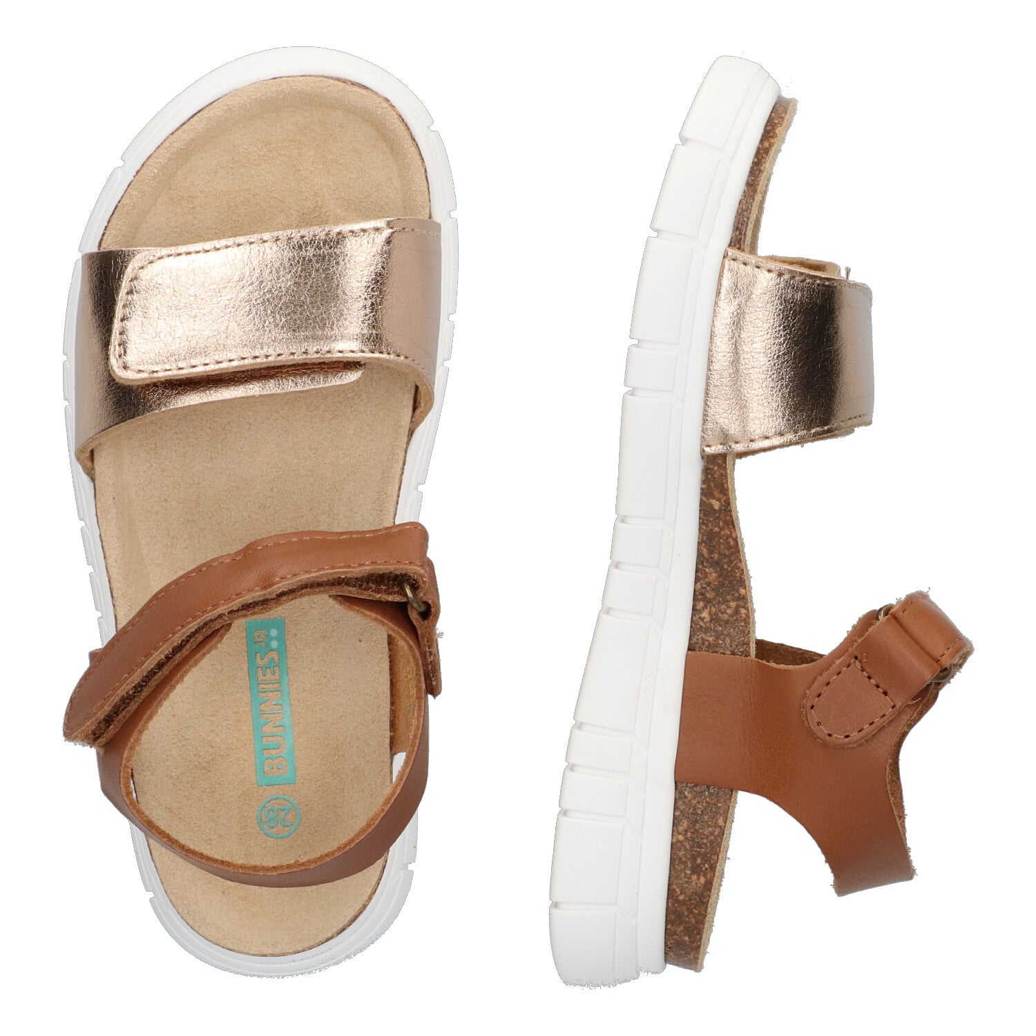 Bregje Beach Platte Sandalen Meisjes Cognac