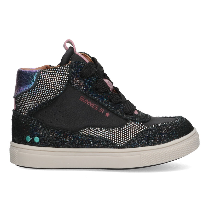 BunniesJR Lola Louw hoge sneakers meisjes zwart