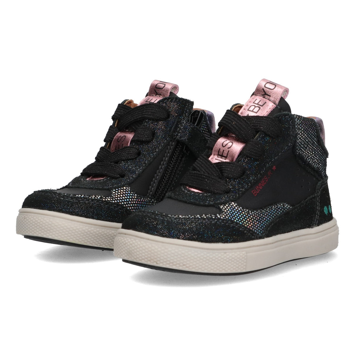 BunniesJR Lola Louw hoge sneakers meisjes zwart