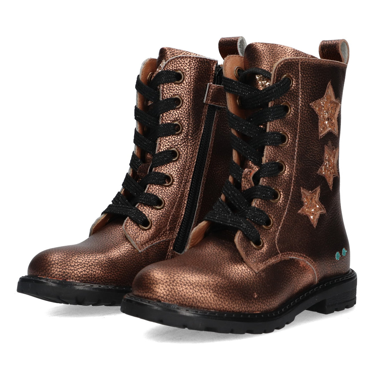 BunniesJR Hailee Happy biker boots meisjes bruin