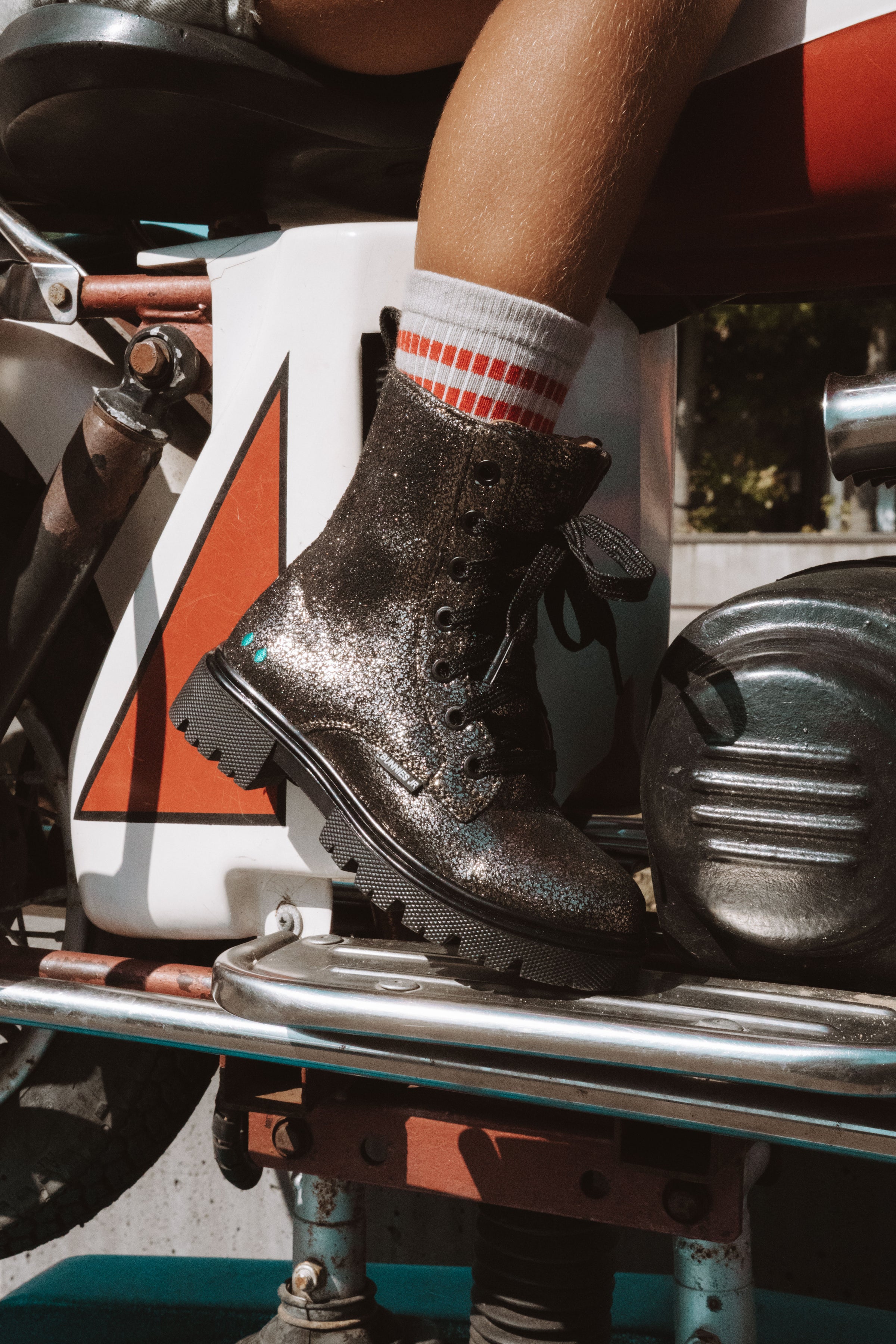 Saar Sterk Biker Boots Meisjes Grijs