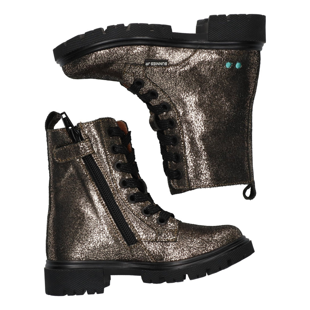 BunniesJR Saar Sterk biker boots meisjes grijs