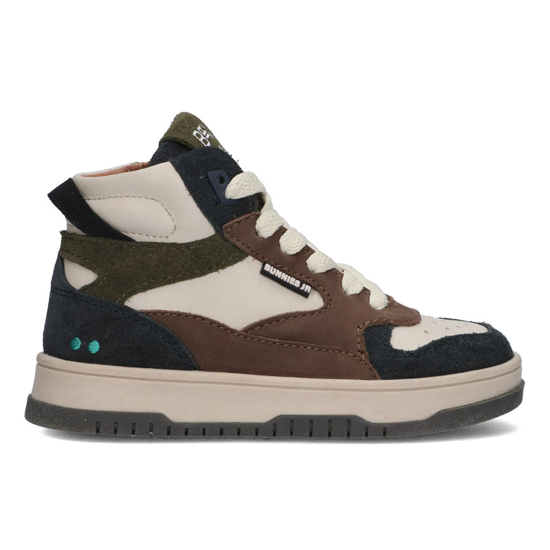 BunniesJR Billie Baas hoge sneakers jongens bruin