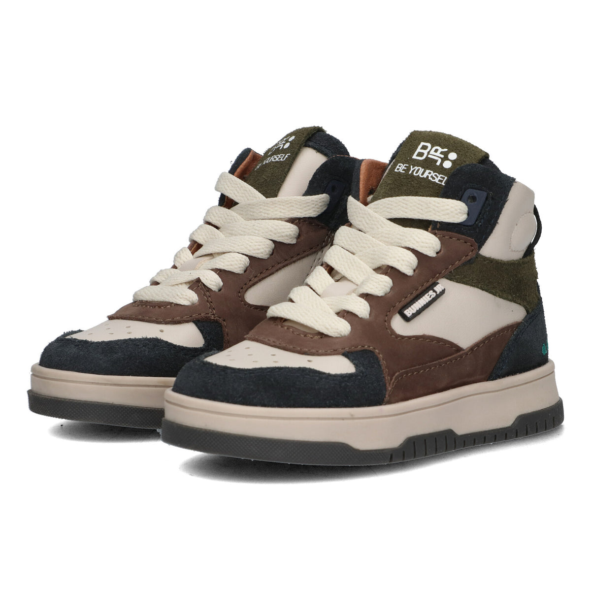 BunniesJR Billie Baas hoge sneakers jongens bruin