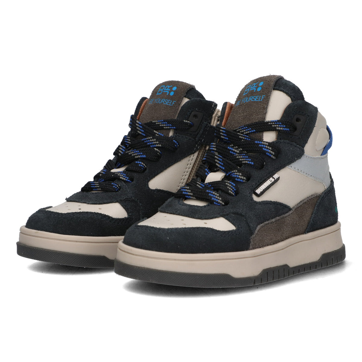 BunniesJR Billie Baas hoge sneakers jongens blauw