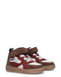 MARLON MELLOW Unisex Sneakers Bruin met Rood