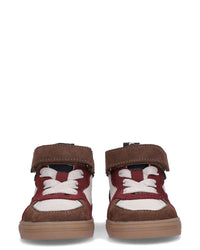 MARLON MELLOW Unisex Sneakers Bruin met Rood