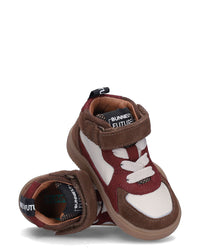 MARLON MELLOW Unisex Sneakers Bruin met Rood