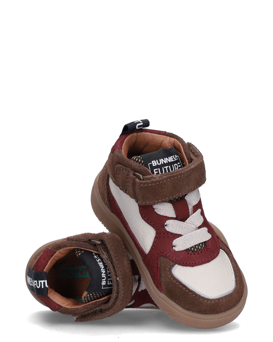 MARLON MELLOW Unisex Sneakers Bruin met Rood