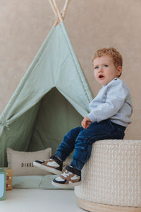 MARLON MELLOW Jongens Sneakers Blauw met Beige