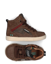 LUX LOUW Jongens Sneakers Donkerbruin