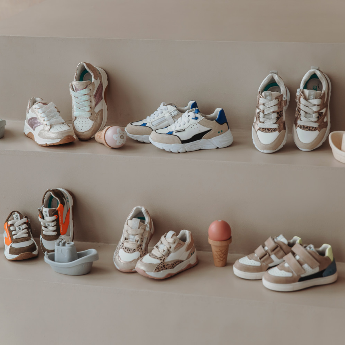 Cody Chunky Lage Sneakers Meisjes Champagne Print