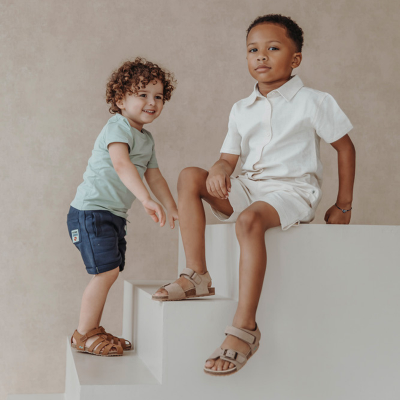 Ben Beach Platte Sandalen Jongens Taupe