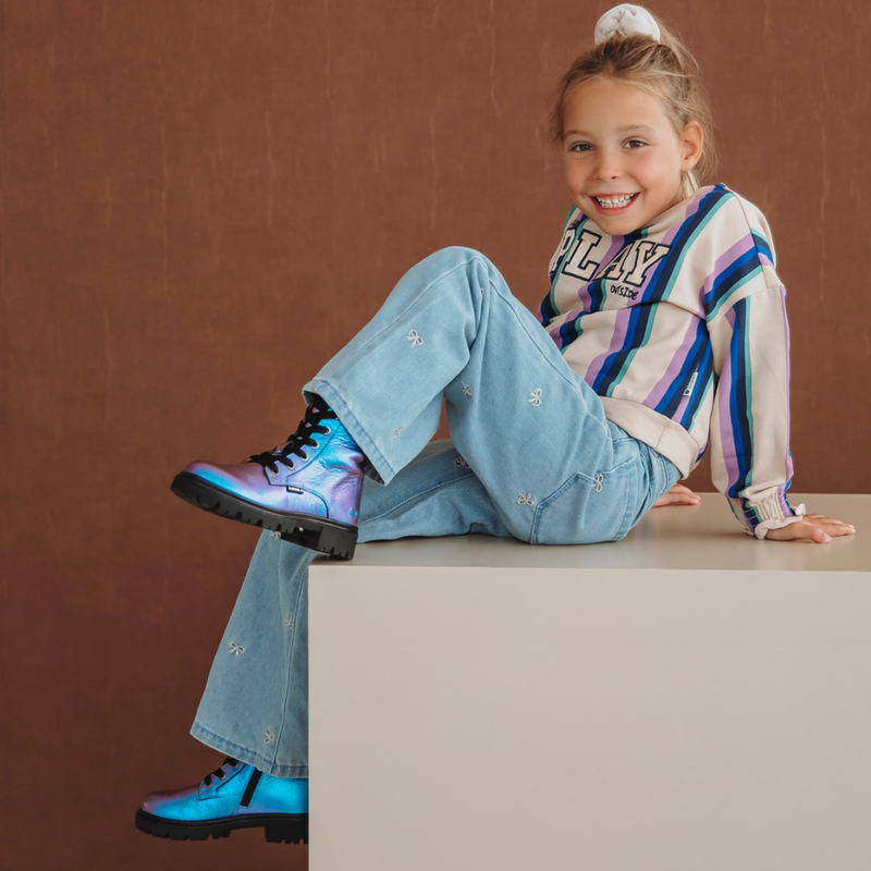 Saar Sterk Biker Boots Meisjes Blauw